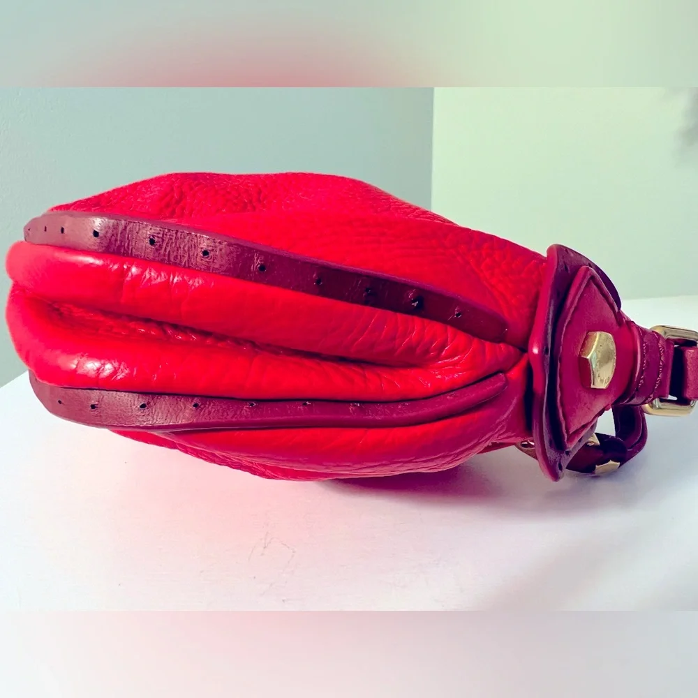 Marc by Marc Jacobs Red Leather Crossbody Bag with Gold Accents